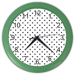 White Polka Dots Color Wall Clocks by jumpercat