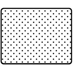 White Polka Dots Fleece Blanket (medium)  by jumpercat