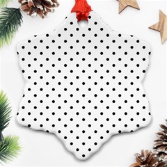 White Polka Dots Ornament (snowflake) by jumpercat