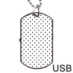 White Polka Dots Dog Tag Usb Flash (two Sides) by jumpercat