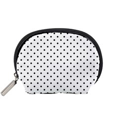 White Polka Dots Accessory Pouches (small) 