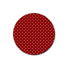 Red Polka Dots Rubber Round Coaster (4 Pack)  by jumpercat