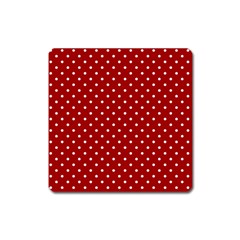 Red Polka Dots Square Magnet by jumpercat