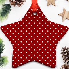 Red Polka Dots Star Ornament (two Sides) by jumpercat