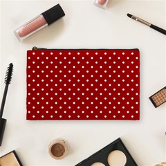 Red Polka Dots Cosmetic Bag (medium)  by jumpercat