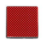 Red Polka Dots Memory Card Reader (Square) Front