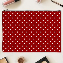 Red Polka Dots Cosmetic Bag (xxxl)  by jumpercat