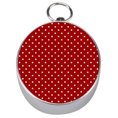 Red Polka Dots Silver Compasses by jumpercat