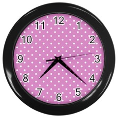 Pink Polka Dots Wall Clocks (black) by jumpercat