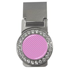 Pink Polka Dots Money Clips (cz)  by jumpercat