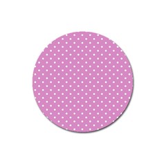 Pink Polka Dots Magnet 3  (round) by jumpercat