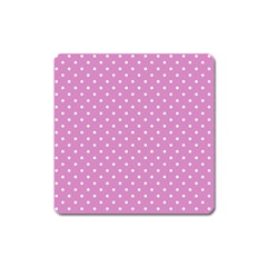 Pink Polka Dots Square Magnet by jumpercat