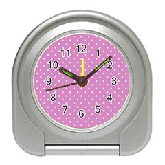 Pink Polka Dots Travel Alarm Clocks by jumpercat