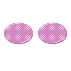 Pink Polka Dots Cufflinks (oval) by jumpercat