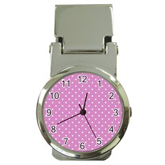 Pink Polka Dots Money Clip Watches by jumpercat