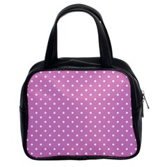 Pink Polka Dots Classic Handbags (2 Sides) by jumpercat