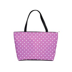 Pink Polka Dots Shoulder Handbags by jumpercat