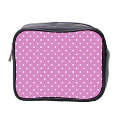 Pink Polka Dots Mini Toiletries Bag 2-side by jumpercat