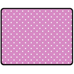 Pink Polka Dots Fleece Blanket (medium)  by jumpercat