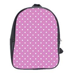 Pink Polka Dots School Bag (xl) by jumpercat