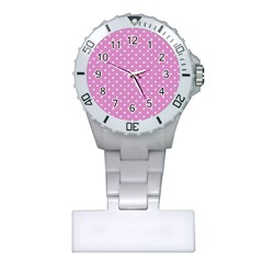 Pink Polka Dots Plastic Nurses Watch by jumpercat