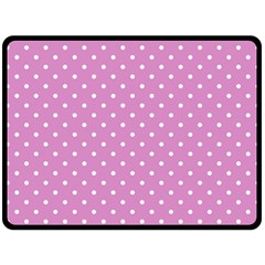 Pink Polka Dots Double Sided Fleece Blanket (large)  by jumpercat