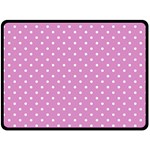 Pink Polka Dots Double Sided Fleece Blanket (Large)  80 x60  Blanket Back