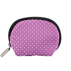 Pink Polka Dots Accessory Pouches (small) 