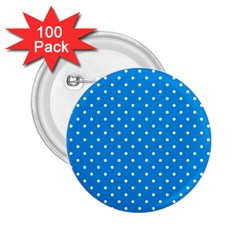 Blue Polka Dots 2 25  Buttons (100 Pack)  by jumpercat