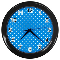 Blue Polka Dots Wall Clocks (black) by jumpercat