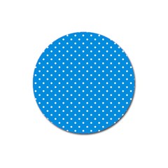 Blue Polka Dots Magnet 3  (round) by jumpercat