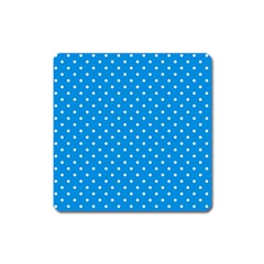 Blue Polka Dots Square Magnet by jumpercat