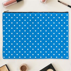 Blue Polka Dots Cosmetic Bag (xxxl)  by jumpercat