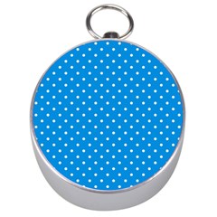 Blue Polka Dots Silver Compasses by jumpercat