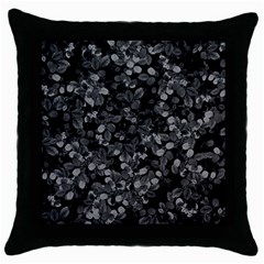 Dark Leaves Throw Pillow Case (black) by jumpercat