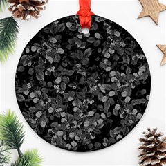 Dark Leaves Round Ornament (two Sides) by jumpercat