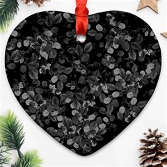 Dark Leaves Heart Ornament (two Sides) by jumpercat