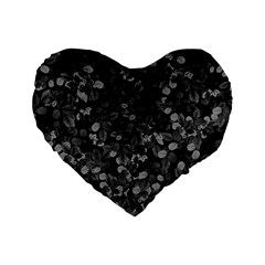 Dark Leaves Standard 16  Premium Heart Shape Cushions by jumpercat