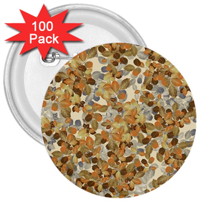 Leaves Autumm 3  Buttons (100 pack) 