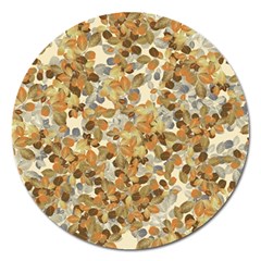 Leaves Autumm Magnet 5  (round) by jumpercat