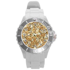 Leaves Autumm Round Plastic Sport Watch (l) by jumpercat