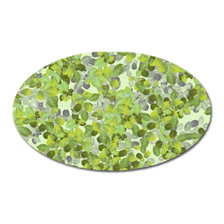 Leaves Fresh Oval Magnet