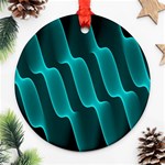 Background Light Glow Blue Green Ornament (Round) Front