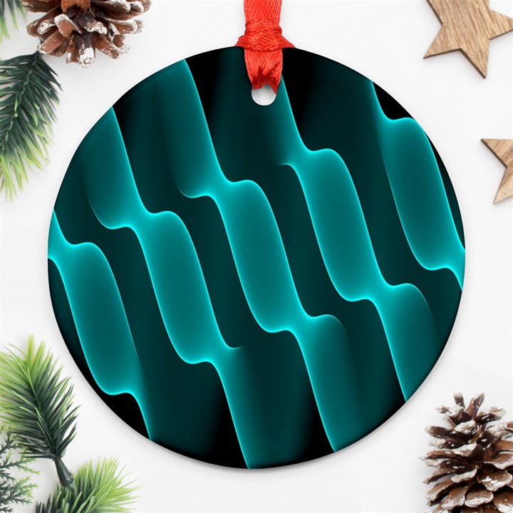 Background Light Glow Blue Green Ornament (Round)