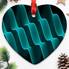 Background Light Glow Blue Green Ornament (heart) by Nexatart