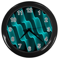 Background Light Glow Blue Green Wall Clocks (black) by Nexatart