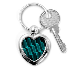 Background Light Glow Blue Green Key Chains (heart) 