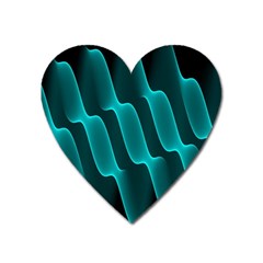 Background Light Glow Blue Green Heart Magnet by Nexatart