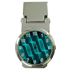 Background Light Glow Blue Green Money Clip Watches by Nexatart