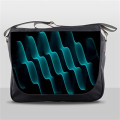 Background Light Glow Blue Green Messenger Bags by Nexatart